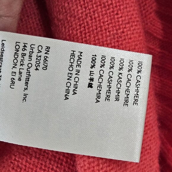 Free People Poppy Cashmere Turtleneck Sweater XS Geranium Ribbed Mock Neck - Picture 8 of 12